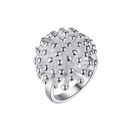 Anel Flor de Gelo em Prata Brilhante